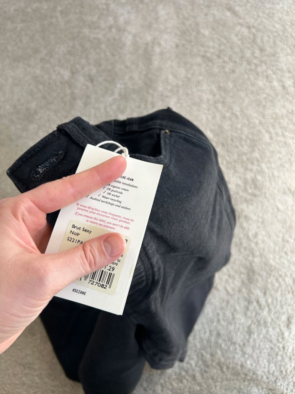 NWT Sézane Brut Sexy Black Denim - Picture 6 of 6